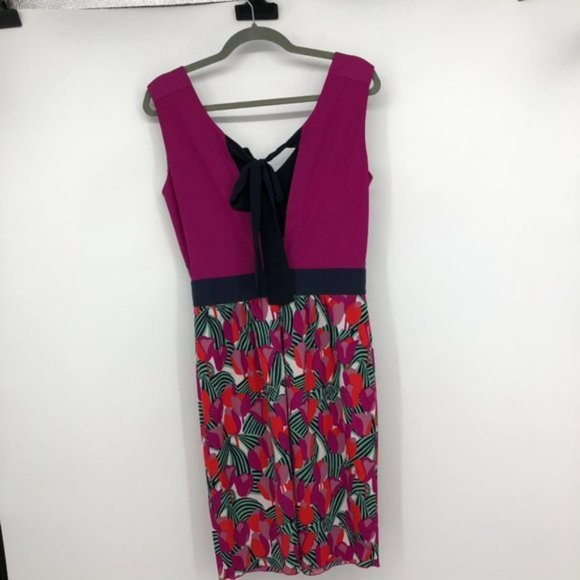 Tory Burch Tulip Augustina Pink Red Sleeveless Tie Back Dress - Picture 4 of 16